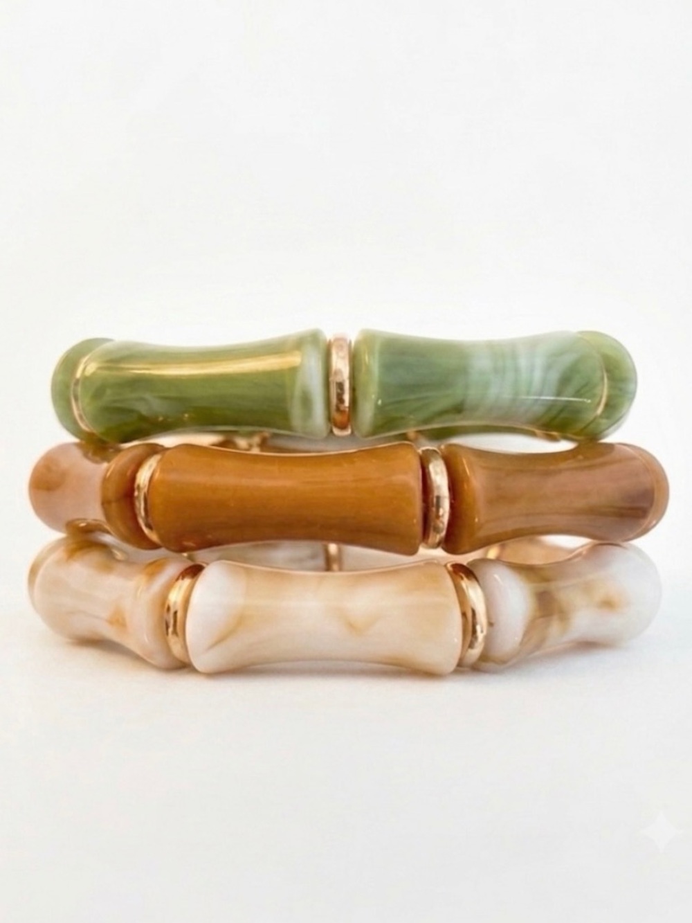 NWT ⚜️🤎⚜️ Piper K Marbled Boho Bracelet Set of 2